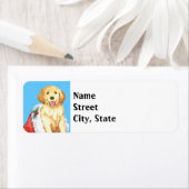 Happy Howlidays Golden Retriever Etiket (Insitu)