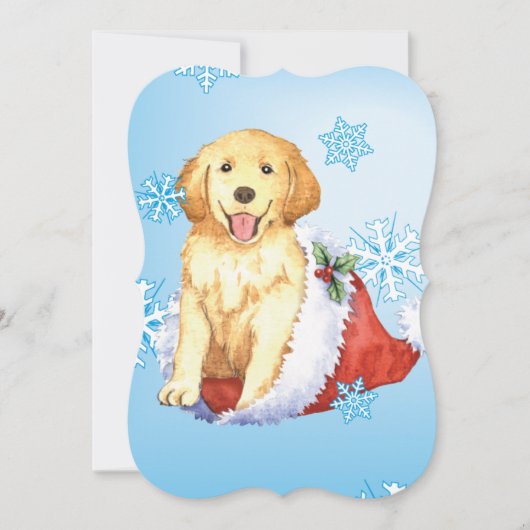 Happy Howlidays Golden Retriever Feestdagenkaart (Voorkant)