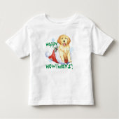 Happy Howlidays Golden Retriever T-Shirt (Voorkant)