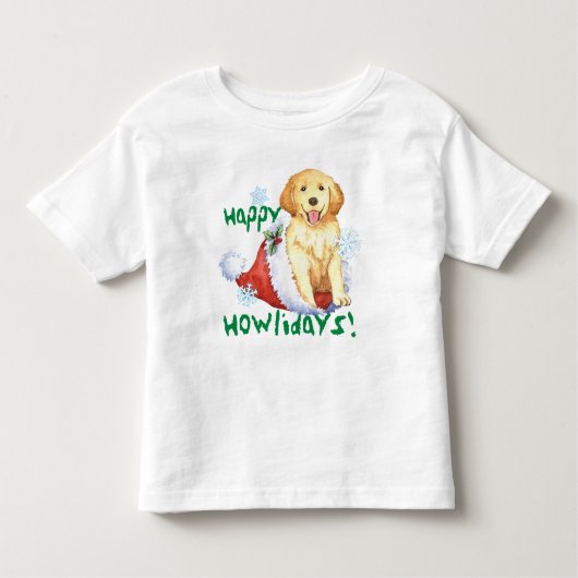Happy Howlidays Golden Retriever T-Shirt (Voorkant)