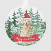 Happy Howlidays Golden RetrieverKerstmis Ornament (voorkant)