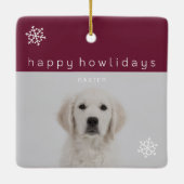 Happy Howlidays Grafiefoto Keramisch Ornament (Achterkant)