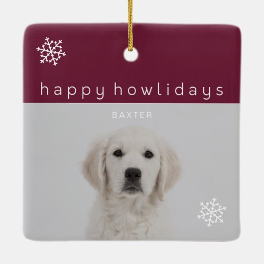 Happy Howlidays Grafiefoto Keramisch Ornament (Achterkant)