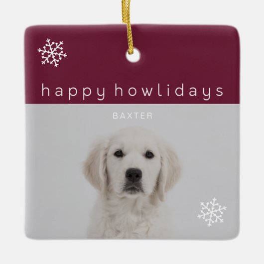 Happy Howlidays Grafiefoto Keramisch Ornament (Voorkant)