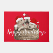 Happy Howlidays grappige, leuke buldog Xmas red Deurmat (Voorkant)