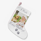 Happy HOWLidays Gray kerstfoto Foto Kleine Kerstsok (Voorkant (Hangend))