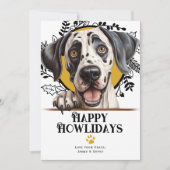 Happy Howlidays Great Dane Dog Kerstmis Feestdagenkaart (Voorkant)