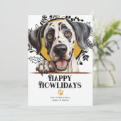 Happy Howlidays Great Dane Dog Kerstmis Feestdagenkaart (Staand voorkant)