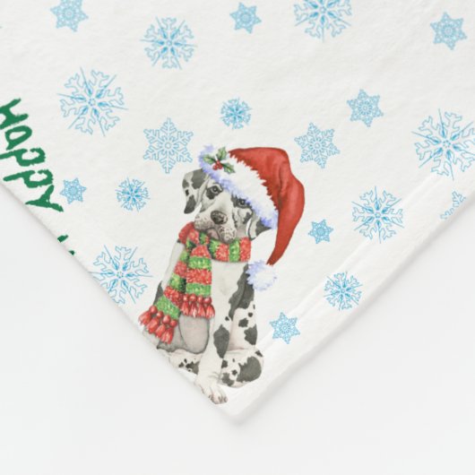 Happy Howlidays Great Dane Fleece Deken (Hoek)