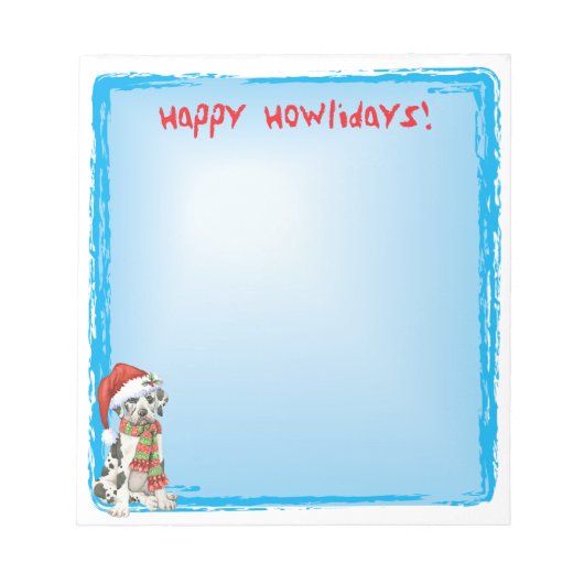 Happy Howlidays Great Dane Notitieblok (Voorkant)