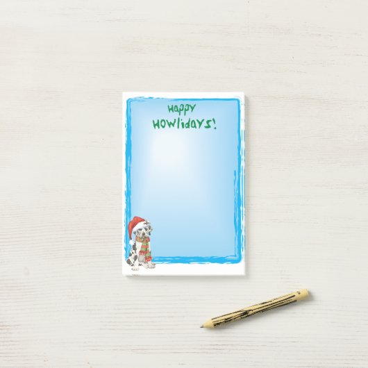 Happy Howlidays Great Dane Post-it® Notes (Op bureau)