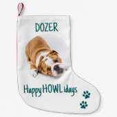 Happy HOWLidays Green Kerstmis foto Kleine Kerstsok (Voorkant)