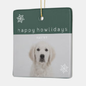 Happy Howlidays Green Photo Pet Keramisch Ornament (Links)