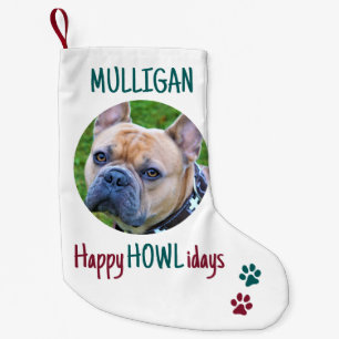 Happy HOWLidays Green Red kerstfoto Foto Kleine Kerstsok