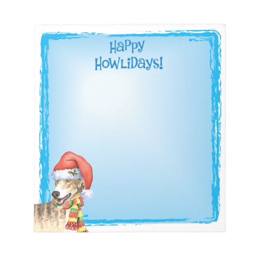 Happy Howlidays Greyhound Notitieblok (Voorkant)