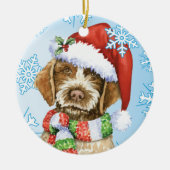 Happy Howlidays Griffon Keramisch Ornament (Voorkant)