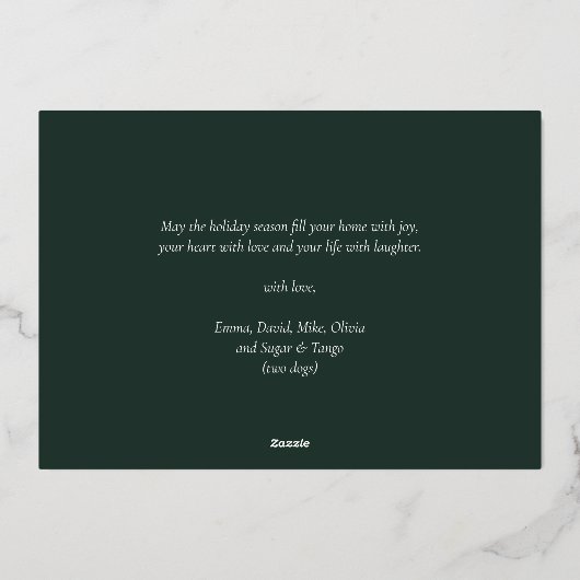 Happy Howlidays Groen Goud Kalligrafie Huisdier Fo Folie Feestdagenkaart (Achterkant)