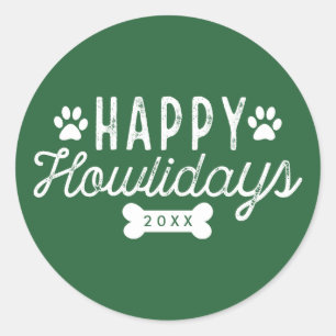 Happy Howlidays   Groene feestdag Ronde Sticker