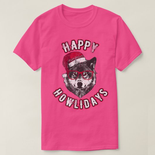 Happy Howlidays Grumpy Wolf met kerstwolven T-shirt (Design voorkant)
