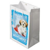 Happy Howlidays Havanese Medium Cadeauzakje (Voorkant Gekanteld)