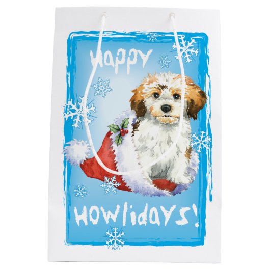 Happy Howlidays Havanese Medium Cadeauzakje (Achterkant)