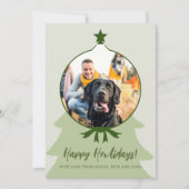 Happy Howlidays hond foto groen Kerstmis Feestdagenkaart (Voorkant)