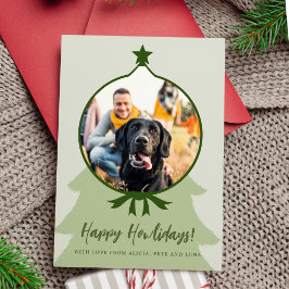 Happy Howlidays hond foto groen Kerstmis Feestdagenkaart