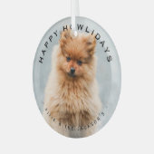 Happy Howlidays Hond Kerstmis Moderne Overlay Foto Glas Ornament (Voorkant links)