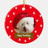 Happy Howlidays Hond Sneeuwvlok Kerstmis Ornament (Voorkant)