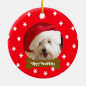 Happy Howlidays Hond Sneeuwvlok Kerstmis Ornament (Achterkant)