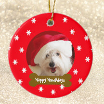 Happy Howlidays Hond Sneeuwvlok Kerstmis Ornament