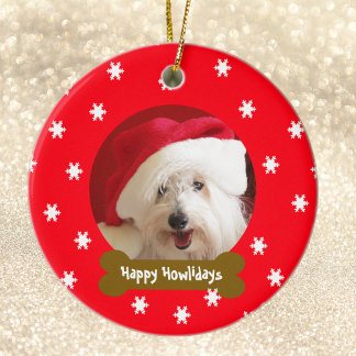 Happy Howlidays Hond Sneeuwvlok Kerstmis Ornament