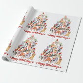 Happy HOWLidays Hondenliefhebber kerstbomen Honden Cadeaupapier (Uitgerold)