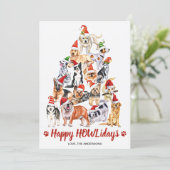 Happy HOWLidays Hondenliefhebber kerstbomen Honden Feestdagenkaart (Staand voorkant)