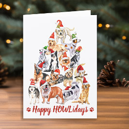 Happy HOWLidays Hondenliefhebber kerstbomen Honden Kaart