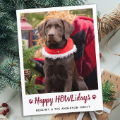 Happy HOWLidays Hondenliefhebber Pet met Kerstmis Feestdagenkaart