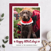 Happy HOWLidays Hondenliefhebber Pet met Kerstmis Feestdagenkaart