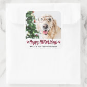 Happy HOWLidays Hondenliefhebber Pet met Kerstmis Vierkante Sticker (Tas)