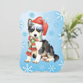 Happy Howlidays Husky Feestdagenkaart (Staand voorkant)