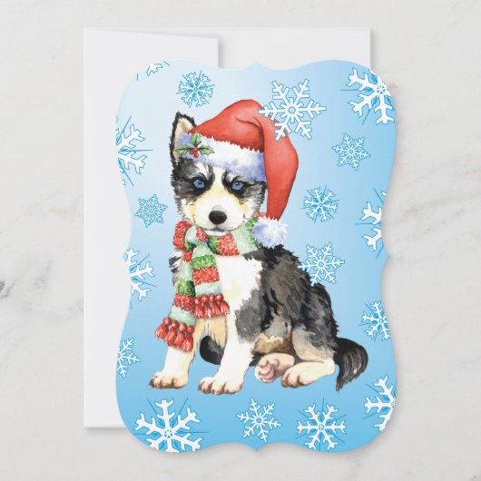 Happy Howlidays Husky Feestdagenkaart (Voorkant)