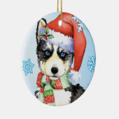 Happy Howlidays Husky Keramisch Ornament (Rechts)