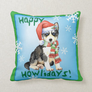Happy Howlidays Husky Kussen