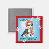 Happy Howlidays Husky Magneet (Voorkant / Achterkant)