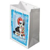Happy Howlidays Husky Medium Cadeauzakje (Voorkant Gekanteld)
