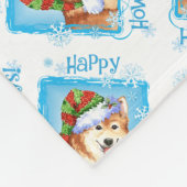 Happy Howlidays IJslandse Sheepdog Fleece Deken (Hoek)