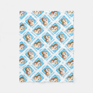 Happy Howlidays IJslandse Sheepdog Fleece Deken