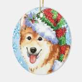 Happy Howlidays IJslandse Sheepdog Keramisch Ornament (Links)