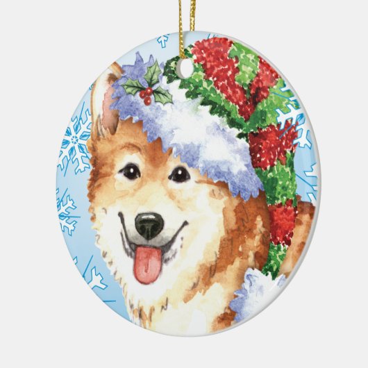 Happy Howlidays IJslandse Sheepdog Keramisch Ornament (Links)