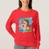 Happy Howlidays IJslandse Sheepdog T-shirt (Voorkant)