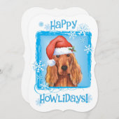 Happy Howlidays Irish Setter Feestdagenkaart (Voorkant / Achterkant)